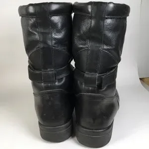 NWT Men’s Black Sheep Canada 10” Black Leather Shearling Boots CQP — SAXUM Shearling Black Shearling main image 4